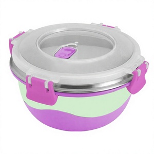 Leak Proof <b>Lunch</b> <b>Box</b> Pink Green Friendly Stainless Steel <b>Lunch</b> <b>Box</b> Polished Lock Lid With Plastic <b>Lunch</b> <b>Box</b> - Product Image 1