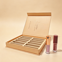 Boîte cadeau magnétique personnalisée avec votre propre logo, en matériaux recyclés et doublure en éponge, 12 couleurs, emballage pour gloss à lèvres, boîte cosmétique