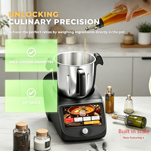 Robot culinaire multifonctionnel intelligent en acier inoxydable à 12 vitesses, contrôlé par application, pour hacher les aliments dans les petites cuisines - Product Image 4
