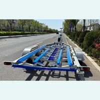 Remorque pour bateau en aluminium de 8,7 m, capacité de charge de 2800 kg, essieu tandem, bâches en polyéthylène, modèle très vendu, certification VIN CE DOT