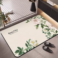 Tapis de salle de bain en boue de diatomée HM 2,5 mm, doux, à séchage rapide, absorbant, antidérapant, profil bas, motif personnalisé