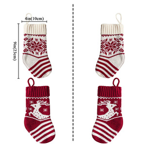 Mini Calze Natalizie Lavorate a Maglia da 9 Pollici con Renne e Fiocchi di Neve, Ornamenti Appesi, Decorazioni Festive, Piccole Sacchetti Regalo di <span class=keywords><strong>Natale</strong></span> all'Ingrosso - Product Image 4