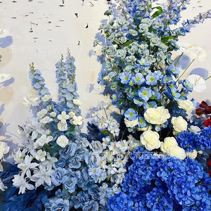 Bouquet de fleurs artificielles Jinxi Blue 30cm-100cm, fleurs en soie, décoration intérieure, ornement de mariage - Product Image 1