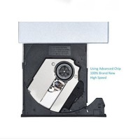 Unidad de DVD de CD delgada USB 2,0 externa de quemador de DVD-RW portátil para computadora portátil y PC de escritorio compatible con tarjetas SD CF XD-Negro/plateado