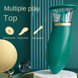 Grensoverschrijdende Vrouwelijke Masturbatie Dildo Vibrator Explosie-Inducerende Cunnilingus Borstmassageapparaat Tong Likken Seksproduct - Product Image 2