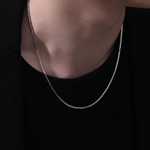 GL64 moda Hip Hop 1,4/2mm joyería fina cubana 925 plata esterlina caja <span class=keywords><strong>veneciana</strong></span> collar de <span class=keywords><strong>cadena</strong></span> de eslabones para hombres y mujeres - Product Image 1