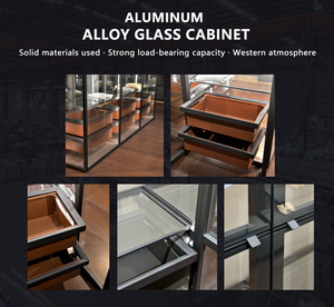 ตู้เสื้อผ้าอลูมิเนียมกระจกแบบกำหนดเองพร้อมไฟ LED สำหรับโครงการห้องพักโรงแรม |   ตู้กระจกนิรภัยสำหรับผู้รับเหมาอุปกรณ์และงานตกแต่งโรงแรม - Product Image 5