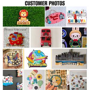 Custom Die Cut metallo traslucido adesivi magnetici promozionali Texas bandiera frigo magneti con punti di riferimento paesi - Product Image 5