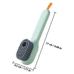 Plastic <b>Scrub</b> <b>Brush</b> with Soap Dispenser Nylon Bristles Handheld for Laundry & Shoe Cleaning - Product Image 2