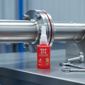 Sellador de Juntas para Aviones de Uso General 574 de 50 ml, Adhesivo de Sellado de Bridas Metálicas Rígidas Industriales, Sellador de Bridas Anaeróbico Naranja - Product Image 1