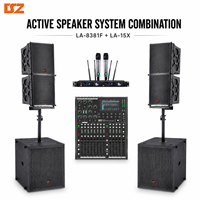 Système audio OEM étanche avec enceintes line array actives et subwoofer 8 pouces + 15 pouces pour événements, salles polyvalentes, églises