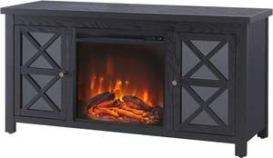 Soporte <span class=keywords><strong>rectangular</strong></span> para <span class=keywords><strong>chimenea</strong></span> de TV con <span class=keywords><strong>chimenea</strong></span> de troncos para televisores de hasta 55 pulgadas Calentador de <span class=keywords><strong>chimenea</strong></span> eléctrico negro Soporte de TV con manto - Product Image 2