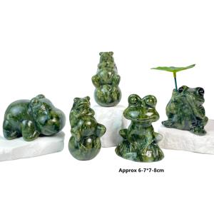 Figuras Decorativas de Animales Talladas en Jade Verde Natural al por Mayor: Rana, Elefante, Hipopótamo, para Decoración <span class=keywords><strong>y</strong></span> Regalos - Product Image 3
