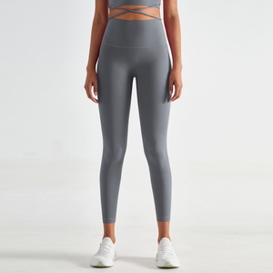 Pantalones de Yoga para Mujer con Patrón Sólido, Cintura Alta, Sin Costura Delantera, Spandex/Nylon, Absorben la Humedad, Elásticos, Transpirables, con Bolsillo Interior para Entrenamiento - Product Image 5