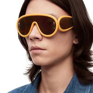 Gafas de Sol de Espejo Plateadas con Lente de Una Pieza, Estilo Vintage, con Logotipo Personalizado, Protección UV400, Tamaño Grande, para Hombre y Mujer - Product Image 5