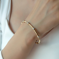 Vente en gros de bijoux fins personnalisés Bracelets en argent sterling 925 Bijoux Bracelet en moissanite plaqué or de style minimaliste