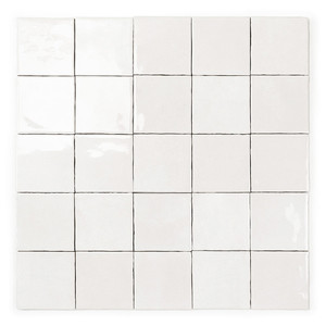 Piastrella Bianca Marocchina 10x10 Cm 8 Mm Lucida con Bordi Irregolari - Product Image 1