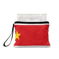 Dompet Koin Cetak Digital Modis Kanvas Poliester Bendera Guadeloupe yang Bagus, Dompet Mini Ritsleting Warna Campuran untuk Koin Kartu Kredit