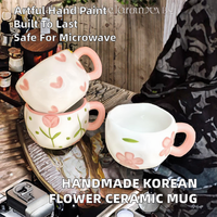 Mug à café en céramique peint à la main fantaisiste avec des tons pastel pour les magasins de papeterie, les boutiques de cadeaux et la vente en gros