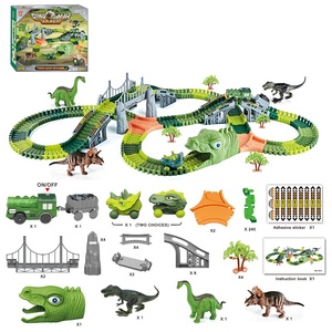 P873 Dinosaur World, Pista de Carreras Flexible, Juego de Pistas de 275 Piezas, <span class=keywords><strong>Locomotora</strong></span> Eléctrica con Vagones con Temática de Dinosaurios <span class=keywords><strong>para</strong></span> Niños - Product Image 3