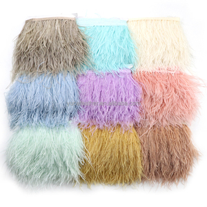 55 Màu Sắc Bán Buôn Chất Lượng Cao 10-15CM Lông Nhân Tạo Mềm Mại Và Fluffy Lông Đà Điểu Fringe Trim Vải Cho Buổi Tối Ăn Mặc - Product Image 1