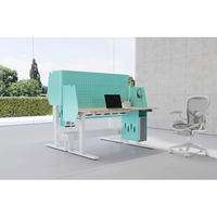 Bureau modulaire électrique réglable en hauteur, poste de travail assis-debout pour bureau avec cache-câbles, personnalisable OEM, vente en gros en vrac