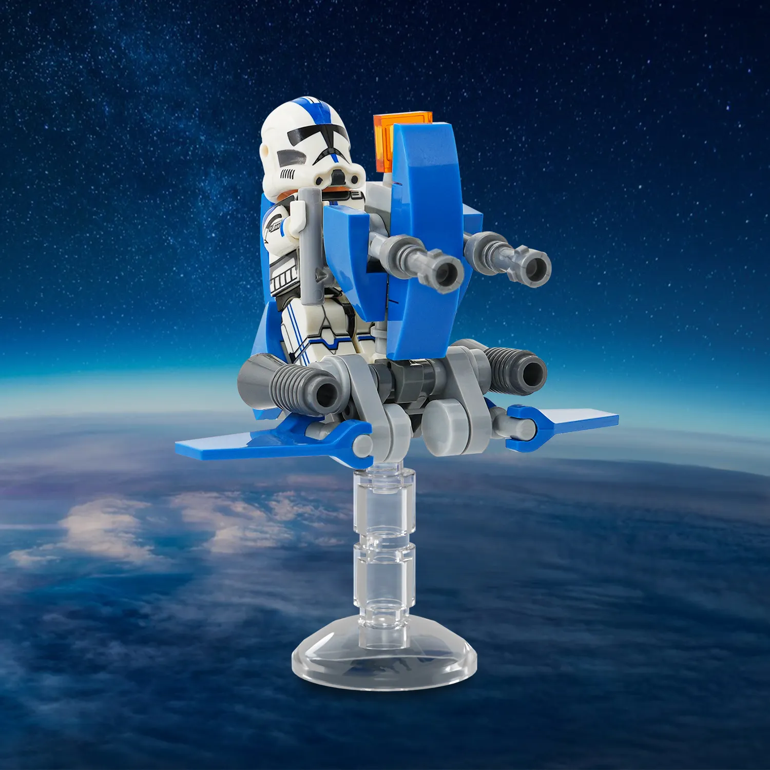 MOC2079 Space Wars Movie Single Trooper Aerial Platform DIY Assemble Bricks Building Block Halloween Gift Toys for Kids 43Pcs