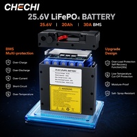Desain Pegangan Tahan Air Kapasitas Tinggi Baterai Lithium Ion LiFePO4 24V/25.6V 12Ah/15Ah/20Ah/30Ah/40Ah GT600B 16-Sel untuk Daya