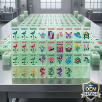 Mahjong Lumineux de Jardin Portable Moderne OEM Personnalisé, Tuiles de Matcha de Luxe en Perles, Vente en Gros, Boutique, Designer, Direct Usine Américaine