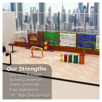 Happyzone HZM001A Équipement de terrain de jeu musical extérieur, Xylophone animalier, Panneaux muraux interactifs, Tambours, Carillons, Équipement sensoriel galvanisé