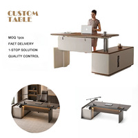 Postazione di Lavoro Direzionale Elegante, Arredamento per Ufficio Commerciale con Spazio di Archiviazione Integrato per Postazione Esecutiva, Scrivania per Manager
