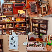 Kit de maison miniature en bois personnalisable avec logo, vente en gros, construisez votre propre maison de poupée avec lumières et meubles pour les 14 ans et plus