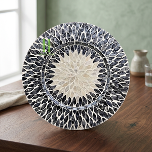 Wholesale Hot Selling Luxury Mother of Pearl Inlay Round Placemats <b>Table</b> Centerpieces Decorations OEM Design From Vietnam - Product Image 1