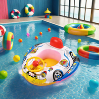 Bouée gonflable pour enfants avec volant, siège flottant pour bébé, dessin animé, pour piscine, plage, été, jeux aquatiques