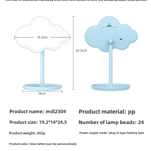Đám mây năm cánh sao xách tay bàn trang điểm gương tại chỗ Led Gương trang điểm với các tính năng cá nhân hai mặt - Product Image 3