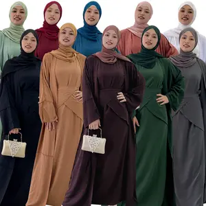 10 colors latest abaya 3 pieces Womens suits Turkish kimono tops pants abaya sets