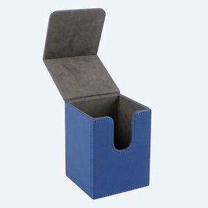 Étui à cartes en cuir PU bleu FX à ouverture supérieure, coins carrés, rangement magnétique portable pour jeux de cartes à collectionner - Product Image 2
