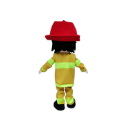 Costumes de mascotte humaine de pompier personnalisés pour adultes 2022 avec design de chapeau rouge en matériau EVA pour les fêtes d'Halloween