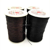 0,6mm Flache 1000 Meter/Rolle Schwarze Braune Dehnbare Elastische Perlenschnur Draht Faden für Haarverlängerungsherstellung