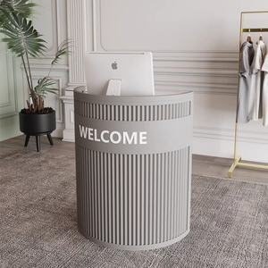 Mostrador de Caja Pequeño para Barbería con Luces para Salón de Belleza o Decoración de Tienda de Uñas, Mesa Frontal Versátil para Uso en Centros Comerciales, Gimnasios u Hoteles - Product Image 4