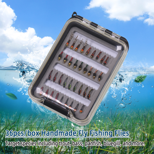 36 stuks/doos Vliegvisvliegen Set Handgemaakte Vliegvisuitrusting Met Droge/Natte Vliegen Vliegassortiment Forel Baars Grijze Forel Panfish Vissen - Product Image 3