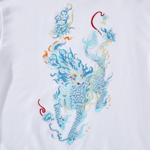 เสื้อสเวตเตอร์ผู้ชายสไตล์ใหม่ ผ้าพลัฌขนนุ่ม ปักลายกิรินแบบจีน ผ้าฝ้ายทรงปกติ ใส่สบาย ระบายอากาศได้ดี กันลม มีกระเป๋า - Product Image 4