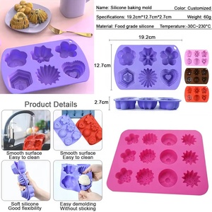 Hot Selling DIY <b>Silicone</b> <b>Baking</b> Mold Set 6 Flowers Silicon Cake Pan for <b>Baking</b> Wholesale Pastry Tools - Product Image 2