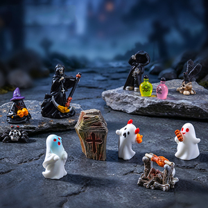 Mini-ornements créatifs en résine pour Halloween : Poupée Fantôme Grim Reaper, Perles Mignonnes, Accessoires à Suspendre DIY - Product Image 3