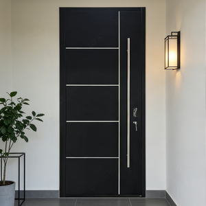 Porte de sécurité en acier de style européen 36x80 Porte d'entrée principale en une seule pièce pour la maison Entrée principale pour portail Porte en métal de sécurité - Product Image 1