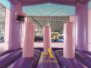 Haute qualité rose gonflable rebond maison château toboggan bâche matériel 4m cordon d'alimentation Logo gratuit fêtes de réparation parcs d'attractions - Product Image 5