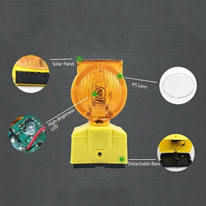 Luz de Construcción Amarilla YIDAO, Alimentada por Energía Solar, Luz Intermitente LED de Alta Luminosidad, Luz de Advertencia para Barricadas - Product Image 2