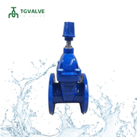 Vanne à boisseau non montant en fonte ductile, revêtement époxy, DIN3352 F5 PN16 DN100-DN500, à bride, EPDM, vanne époxy bleue