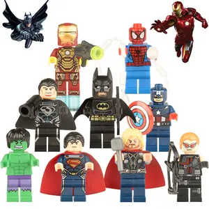 grote vleermuizen plastic Suppliers-Grote Verkoop! XH001-016 Classic Hot Super Heroes Spiderman Loki Bat-Man Super-Man Lantaarn Mini Cijfers Bouwstenen Speelgoed Voor kids