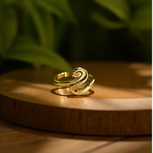 Fashion <b>Rings</b> PVD Gold Plated 316L Stainless Steel Sustainable Resistant Design - Product Image 3